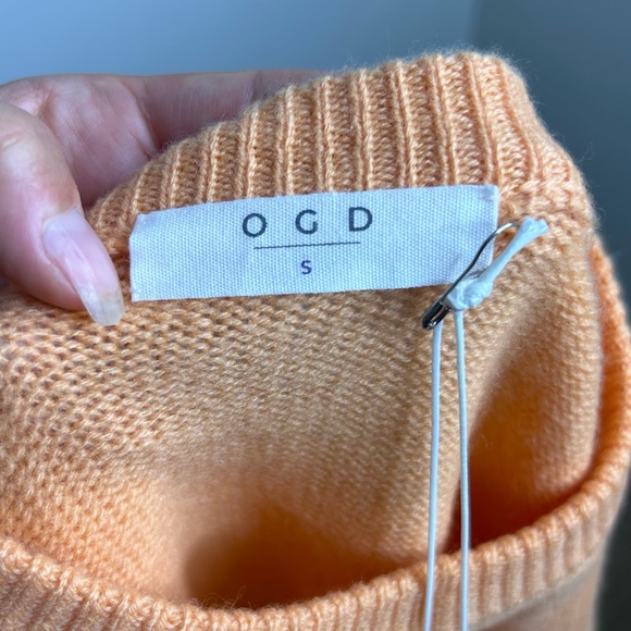 NWT One Grey Day 100% Cashmere Blakely Crew Neck Sweater Orange Size  Small - Picture 15 of 16